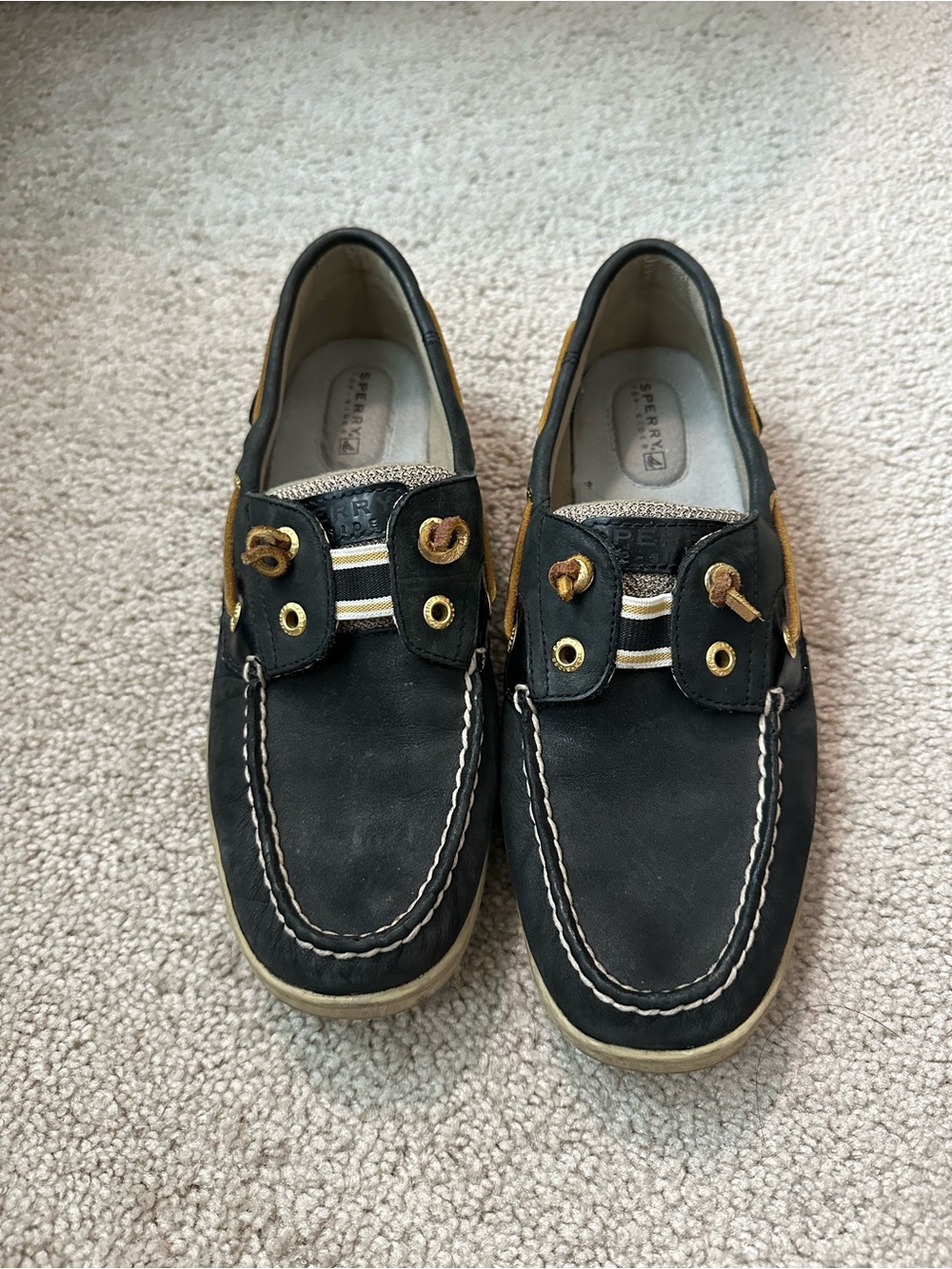 Sperry Women’s Black & Gold Boat Shoes